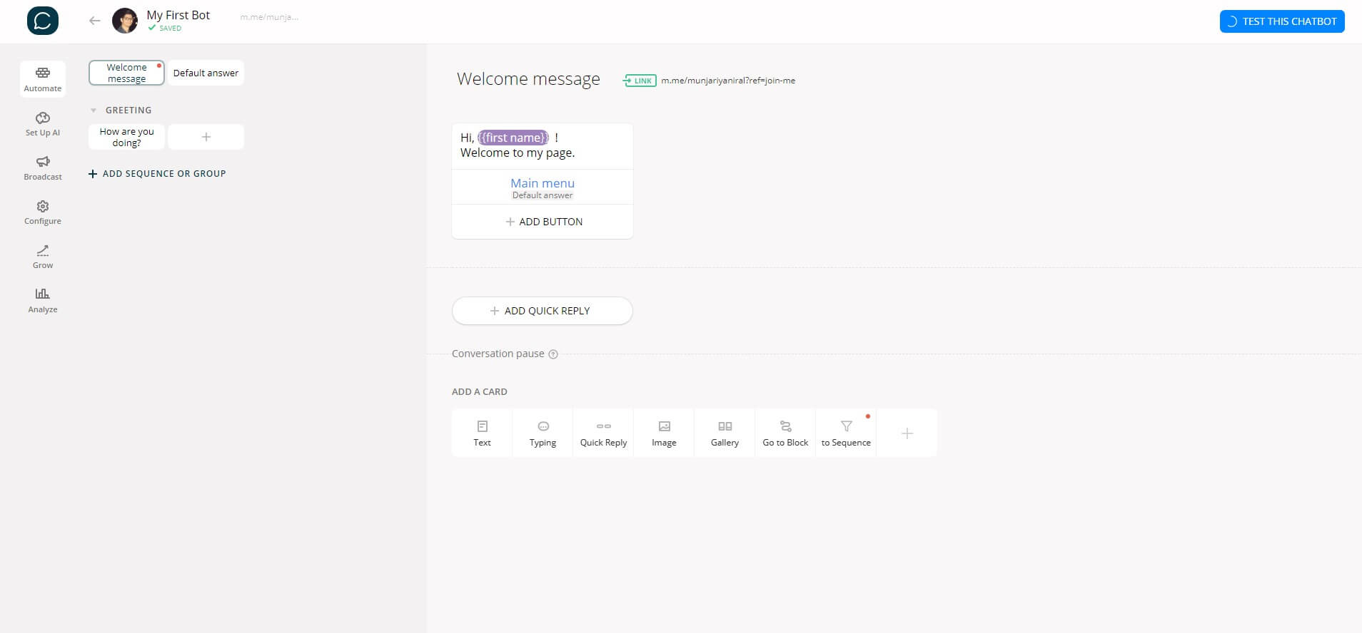Chatfuel BOT